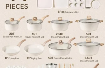 [Amazon] CAROTE 44 pcs Nonstick Cookware Set $199.99 (was $499.99 /60% OFF)