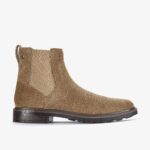 Clarks Dark Sand Suede Chelsea Boot – $49. Most sizes available.