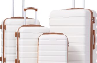 Coolife Luggage Suitcase Spinner Hardshell Lightweight TSA Lock (apricot white, 16/20/24/28) $125.99 (37%Off)