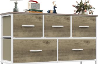 Amazon.com: 5-Drawer 38″ Olixis Fabric Bedroom Dresser w/ Metal Frame at $28.99 (36% off)