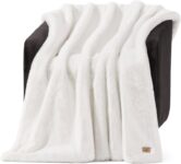UGG Euphoria Faux Fur Throw Blanket, Warm Fluffy Throw for Couch or Bed, Luxury Bedroom Decor, Fluffy Blankets, Machine Washable, 50-inch x 70-inch, White Snow $55 [ 48% off ]