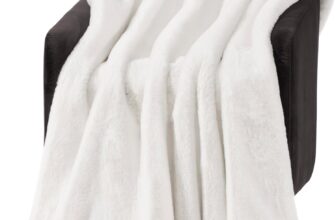 UGG Euphoria Faux Fur Throw Blanket, Warm Fluffy Throw for Couch or Bed, Luxury Bedroom Decor, Fluffy Blankets, Machine Washable, 50-inch x 70-inch, White Snow $55 [ 48% off ]