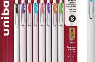 uniball one Retractable Gel Pens, Medium Point (0.7mm), Assorted Ink, 8 Pack – $5.79 (55% off)
