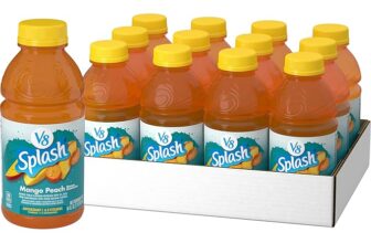 [Amazon US, 70% OFF] V8 Splash Mango Peach Flavored Juice Beverage, 16 fl oz Bottle (12 Pack) – $7.14