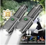 2-Pack High Power Telescopic Zoom LED Rechargeable Torch for $17