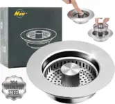 3-in-1 Stainless Steel Kitchen Sink Strainer Stopper Set for $5.99