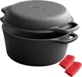 5-Quart Pre-Seasoned Cast Iron Dutch Oven with Skillet Lid for $31
