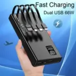 66W Fast Portable Power Bank with 4 Cables for $26.99
