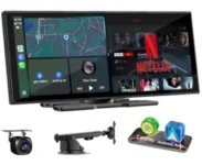 Accfly 11″ CarPlay Screen with 1080p Backup Camera for $96
