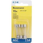 Bussmann BP/AGC-15 15 Amp Fast Acting Glass Tube Fuse for $3.35