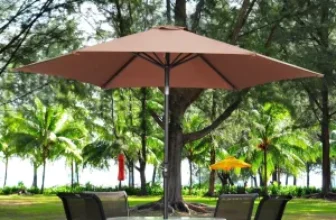Ainfox 9′ Patio Umbrella with Push Button Tilt & Crank for $30 $30.00