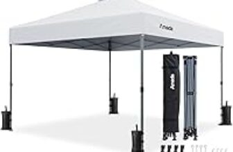 Amada 10ft x 10ft Pop Up Canopy for $52.59 – Includes 8 Stakes & 4 Sand Bags