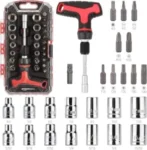 27-Piece Amazon Basics Magnetic T-Handle Ratchet Wrench and Screwdriver Set for $8.67