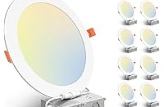 12-Pack Amico 8-Inch Ultra-Thin LED Recessed Ceiling Lights for $93.48