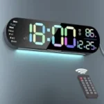 Analoi 13.7″ Temperature & Date LED Digital Wall Clock $17