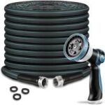 Anufles 100ft Kink-Proof Flexible Garden Hose with 10-Spray Nozzle for $23.64