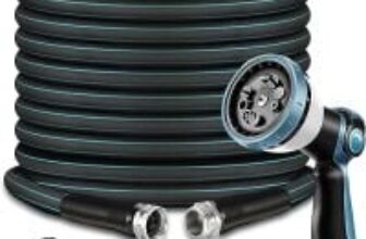 Anufles 100ft Kink-Proof Flexible Garden Hose with 10-Spray Nozzle for $23.64