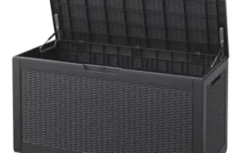 Bifanuo 100-Gallon Outdoor Locking Deck Box for $50