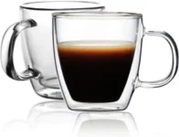 2-Pack CNGLASS 5.4oz Insulated Espresso Glass Mugs for $9.99