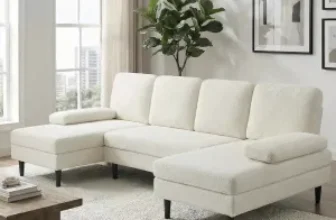 Concetta U Shaped Sectional Sofa with Double Chaise for $277