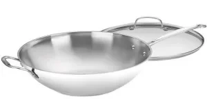 Cuisinart 14-Inch Stainless Stir-Fry Pan with Glass Cover for $14