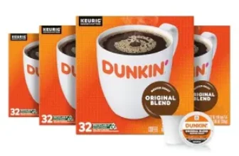 128-Count Dunkin’ Original Blend Medium Roast Coffee K-Cups for $30