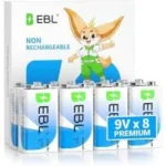 EBL 9V Alkaline Batteries (8-Pack) Now $7.18