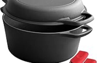 EDGING CASTING 2-in-1 Pre-Seasoned Cast Iron Dutch Oven Pot for $31.83