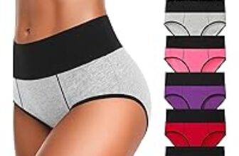 Eiggam Women’s Cotton High Waist Panties – 6 Pack for $9.99