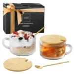 4-Pack ELIXIR GLASSWARE Vintage Glass Coffee Mugs with Lid – $16