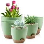 FOUKUS Self-Watering Plastic Plant Pots Set of 5 for $14.99