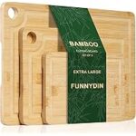 Funnydin Bamboo Cutting Board Set (3-Piece) $16.49 ($32.99 Value) on Amazon