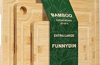 Funnydin Bamboo Cutting Board Set (3-Piece) $16.49 ($32.99 Value) on Amazon
