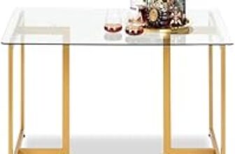 FurnitureR 47-Inch Tempered Glass Dining Table for $64.99