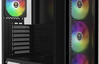 GAMDIAS ATX Mid Tower PC Case with Tempered Glass and 4 ARGB PWM Fans for $44.90