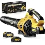 Geveelife 650CFM Cordless Electric Leaf Blower with 2 Batteries for $37.99