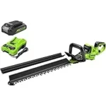 Greenworks 24V 24-inch Brushless Hedge Trimmer with Battery and Charger for $119.98