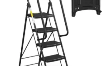 HBTower 5-Step Folding Ladder with Handrail for $100