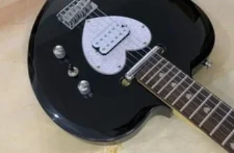 Heart-Shaped Electric Guitar in Gloss Black – Now $119.40