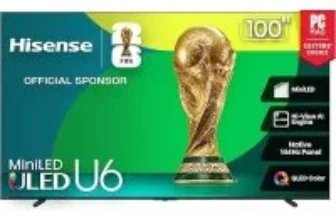 Hisense U6 Series 100″ QLED 4K UHD Mini-LED Smart Fire TV for $1499.99