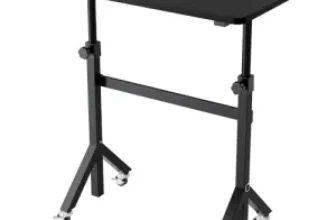 Huanuo 31.5″ Adjustable Height Portable Rolling Standing Desk for $30
