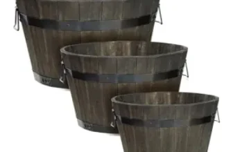 Idzo Set of 3 Wooden Flower Planters with Drainage Holes for $39
