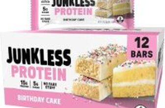Junkless Birthday Cake Protein Bars – 12 Bars for $13.50