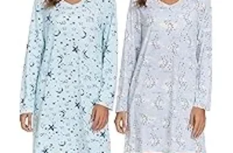 2-Pack Kabento Women’s Long Sleeve Nightgowns for $9.99