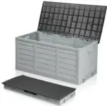 Ktaxon 75-Gallon Outdoor Garden Storage Deck Box with Wheels for $40