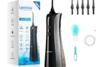 Leominor IPX7 Waterproof 5-Mode Portable Water Dental Flosser for $6.99
