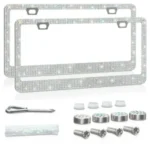 2-Pack LIBERHAUS Stainless Steel Bling License Plate Frames for $5.97
