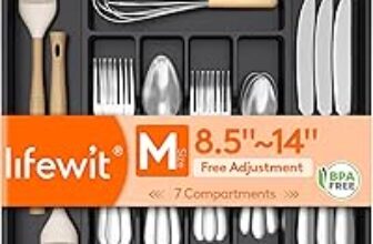 Lifewit 7-Slot Expandable Silverware Drawer Organizer for $2.98