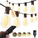 Luckystyle 100′ LED Outdoor Patio String Lights with Remote for $13