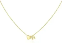 M Mooham 16″ 14K-Gold-Plated Heart Initial Necklace for $3.99
